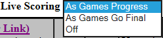 Live Scoring Options